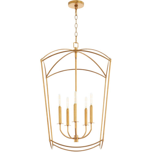 Mantle 5 Light 19 inch Gold Leaf Entry Ceiling Light