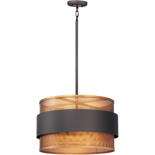 Caspian 3 Light 20 inch Oil Rubbed Bronze/Antique Brass Multi-Light Pendant Ceiling Light