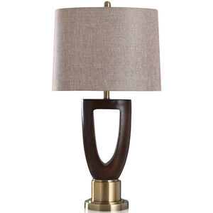 Cheshire 33 inch 100 watt Brass and Dark Brown Table Lamp Portable Light
