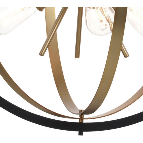 Estelle 6 Light 26.75 inch Natural Brass and Matte Black Pendant Ceiling Light