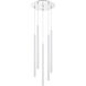Forest LED 13.5 inch Chrome Chandelier Ceiling Light in 19, Matte White Steel