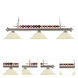 Shark 3 Light 60 inch Brushed Nickel Billiard Ceiling Light in Golden Mottle Glass
