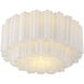 Addis 7 Light 22.25 inch Aged Brass Flush Ceiling Light in Tronchi Glass White