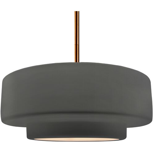 Radiance 1 Light 16.25 inch Brushed Brass and Gloss Gray Pendant Ceiling Light