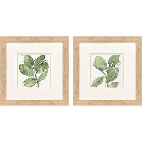 Summer Leaves Green and Black and White Framed Art