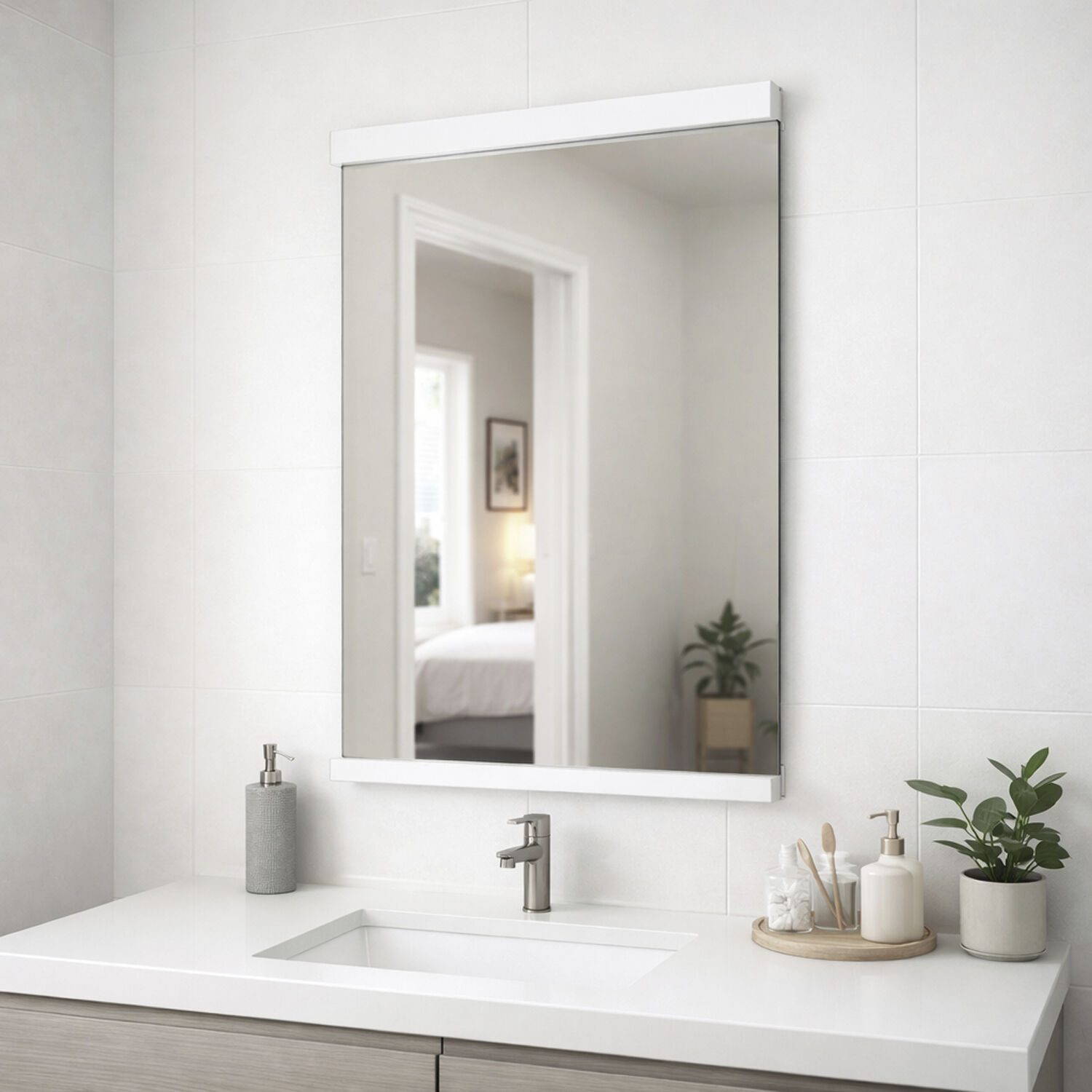 Luminance 32.75 X 24 inch Polished Chrome LED Wall Mirror