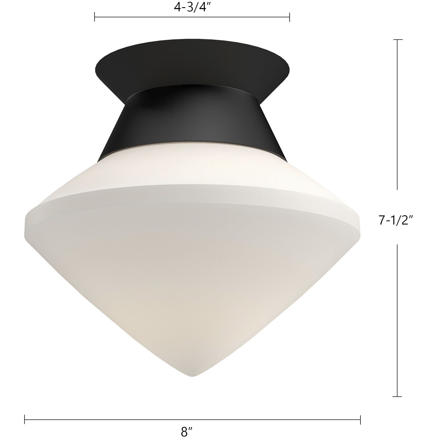 Alora Mood Nora 1 Light 8 inch Matte Black/Opal Matte Glass Flush Mount Ceiling Light