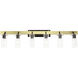 Beckett 6 Light 48 inch Satin Brass Vanity Sconce Wall Light