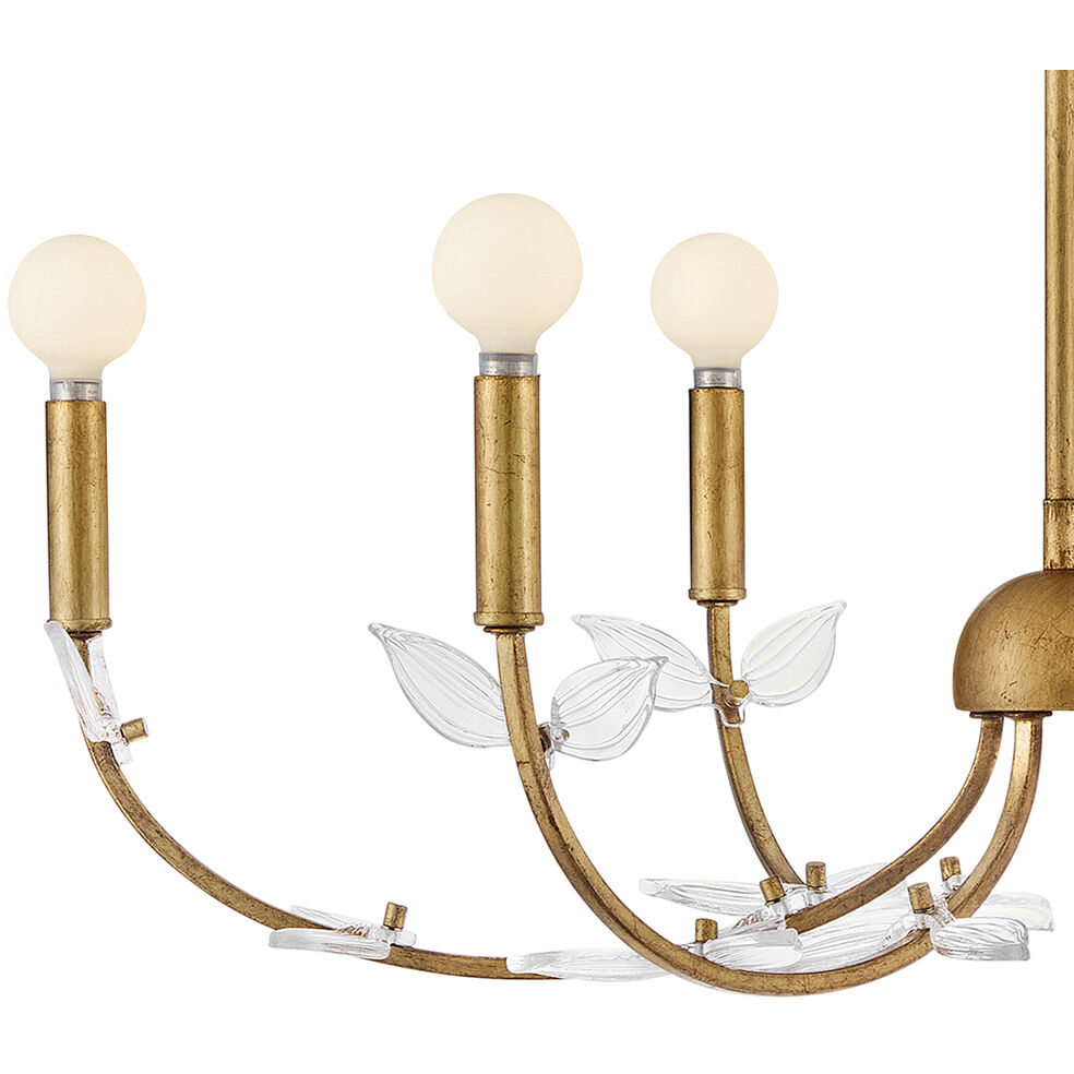 Aliso 6 Light 30 inch Distressed Brass Chandelier Ceiling Light