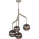 Sean Lavin Sedona 24.5 inch Satin Nickel Chandelier Ceiling Light in Incandescent, Transparent Smoke Glass