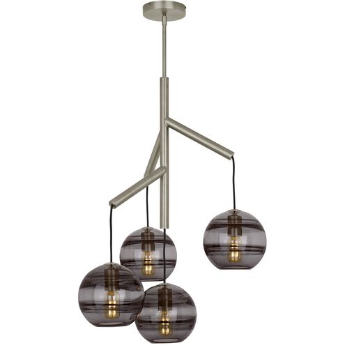 Sean Lavin Sedona 24.5 inch Satin Nickel Chandelier Ceiling Light in Incandescent, Transparent Smoke Glass