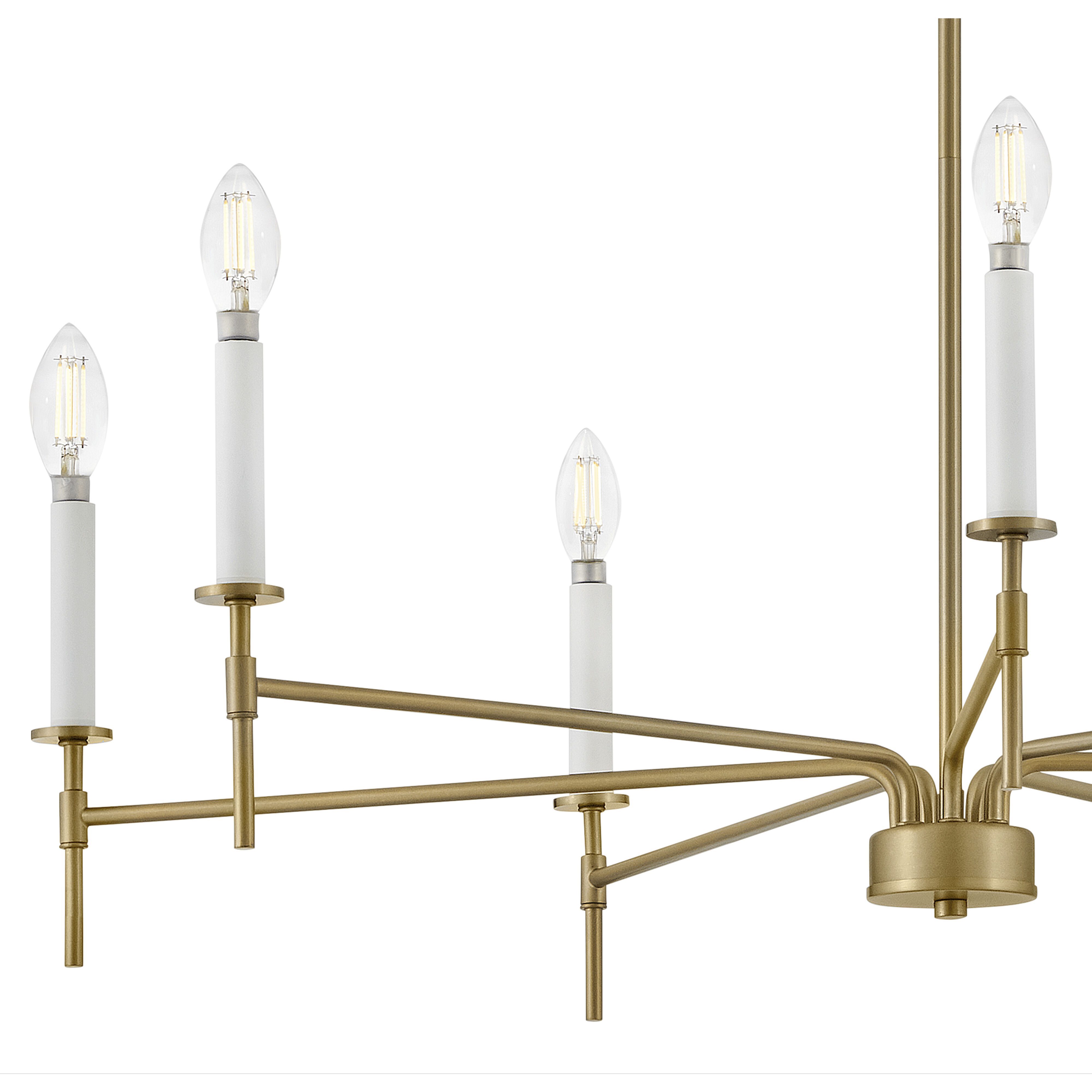 Hux 7 Light 36 inch Lacquered Brass with Warm White Chandelier Ceiling Light