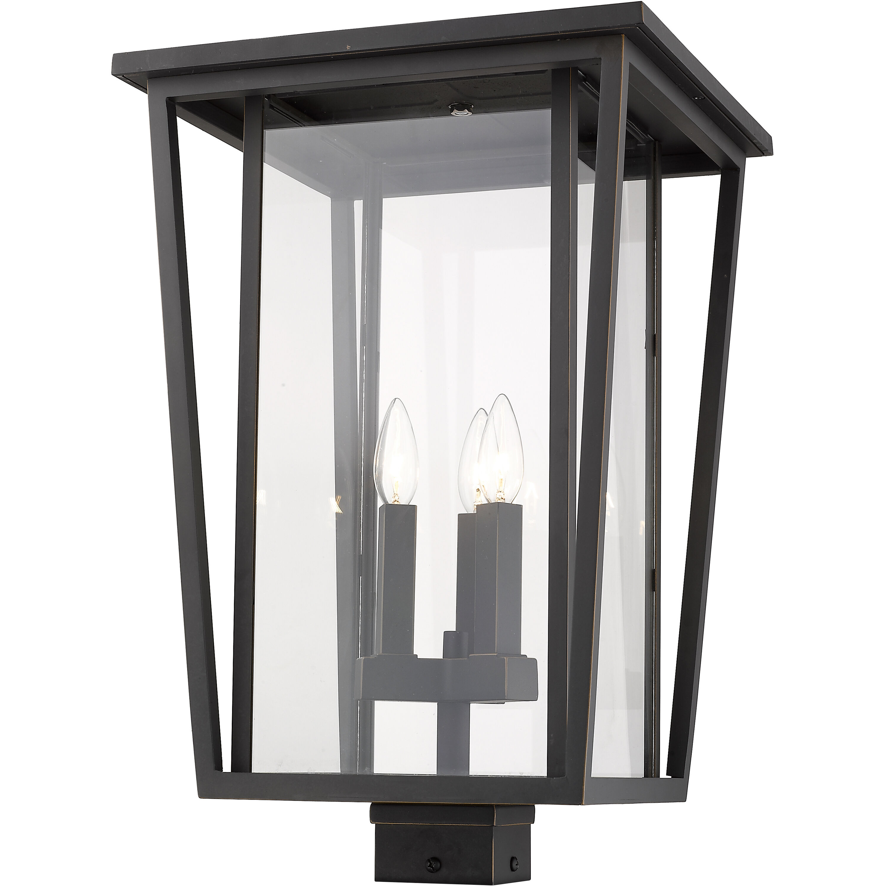 Seoul 3 Light 22.25 inch Oil Rubbed Bronze Outdoor Post Mount Fixture in 18