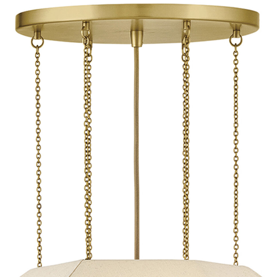 Lisa McDennon Lyla 4 Light 24.25 inch Lacquered Brass Chandelier Ceiling Light, Drum