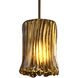 Veneto Luce 1 Light 4.5 inch Dark Bronze Pendant Ceiling Light in Amber (Veneto Luce), Cylinder with Rippled Rim, Incandescent