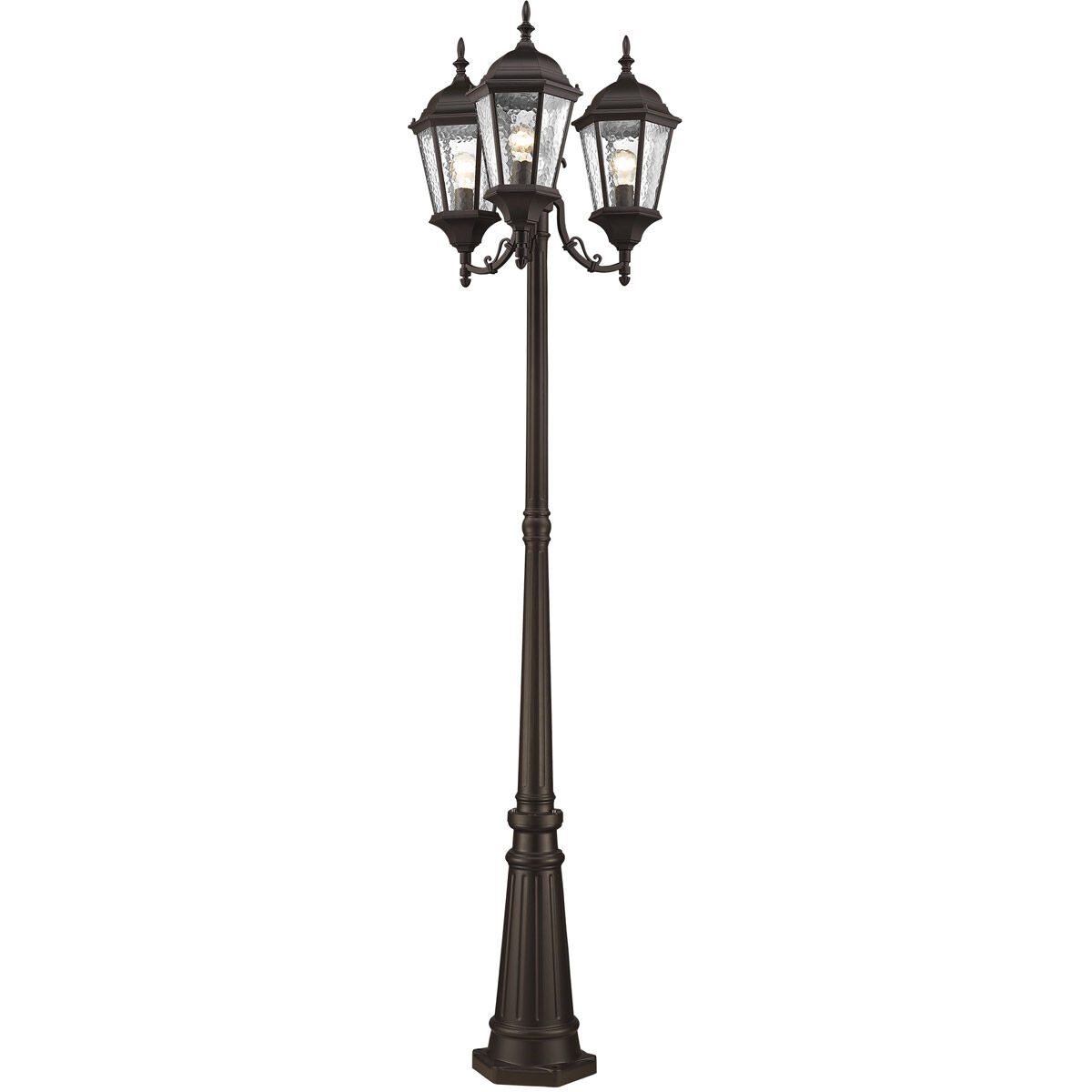 Hamilton 3 Light 86 inch Bronze Outdoor 3 Head Post