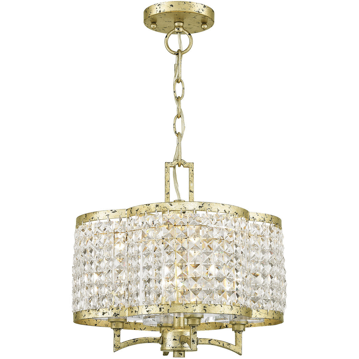 Grammercy 4 Light 14 inch Hand Applied Winter Gold Convertible Mini Chandelier/Ceiling Mount Ceiling Light
