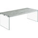 Silver Spring 44 X 22 inch Grey and Clear Accent Table or Coffee Table