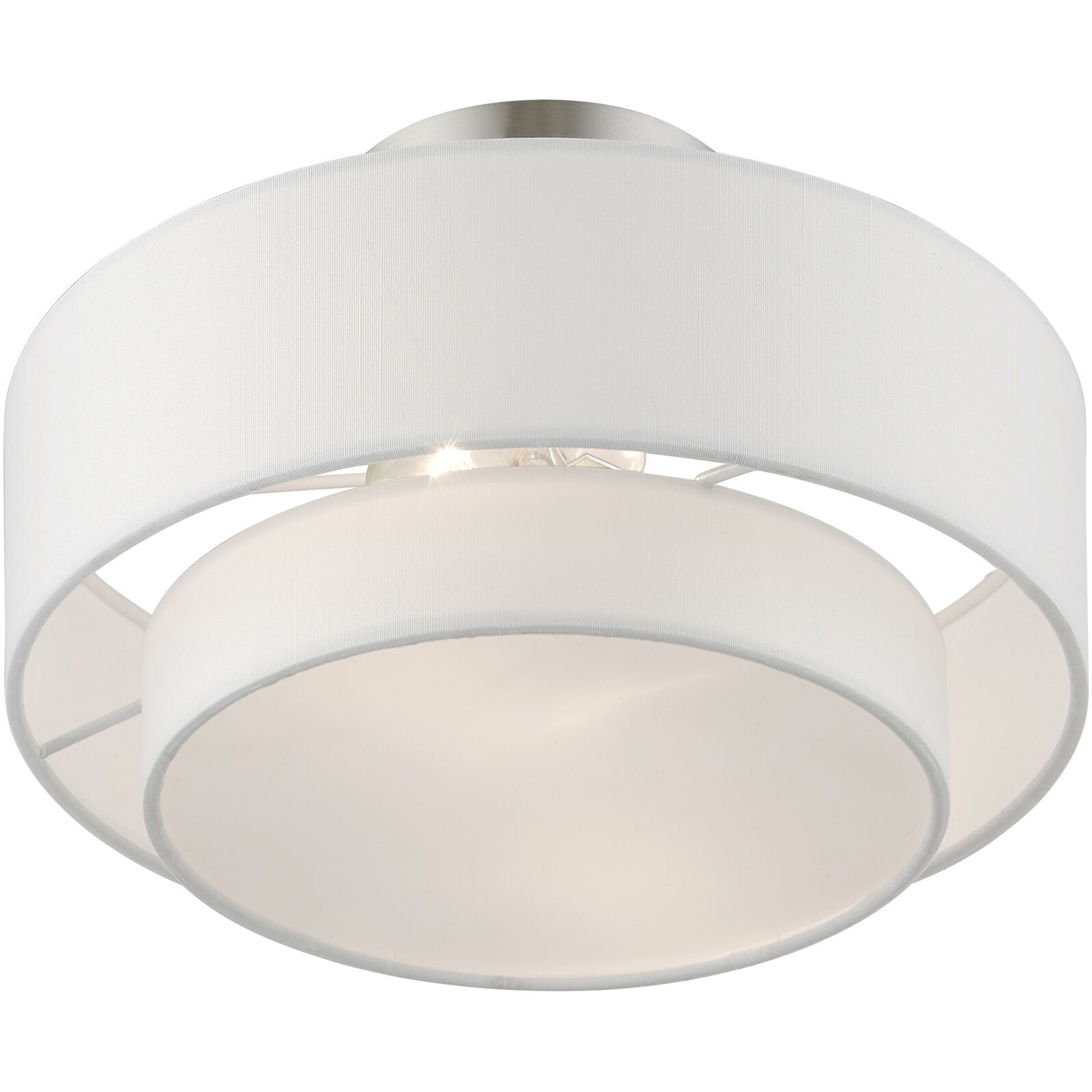 Meridian 2 Light 12 inch Brushed Nickel Semi-Flush Ceiling Light