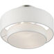 Meridian 2 Light 12 inch Brushed Nickel Semi-Flush Ceiling Light