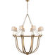 Chapman & Myers Lancaster 8 Light 41.5 inch Gilded Iron Chandelier Ceiling Light in Natural Paper