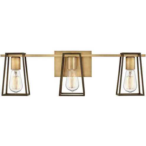 Filmore 3 Light 24 inch Heritage Brass with Oil Rubbed Bronze Vanity Light Wall Light