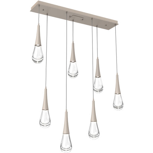 Rain Drop LED 44.3 inch Beige Silver Linear Pendant Ceiling Light in 3000K LED, Metallic Beige Silver