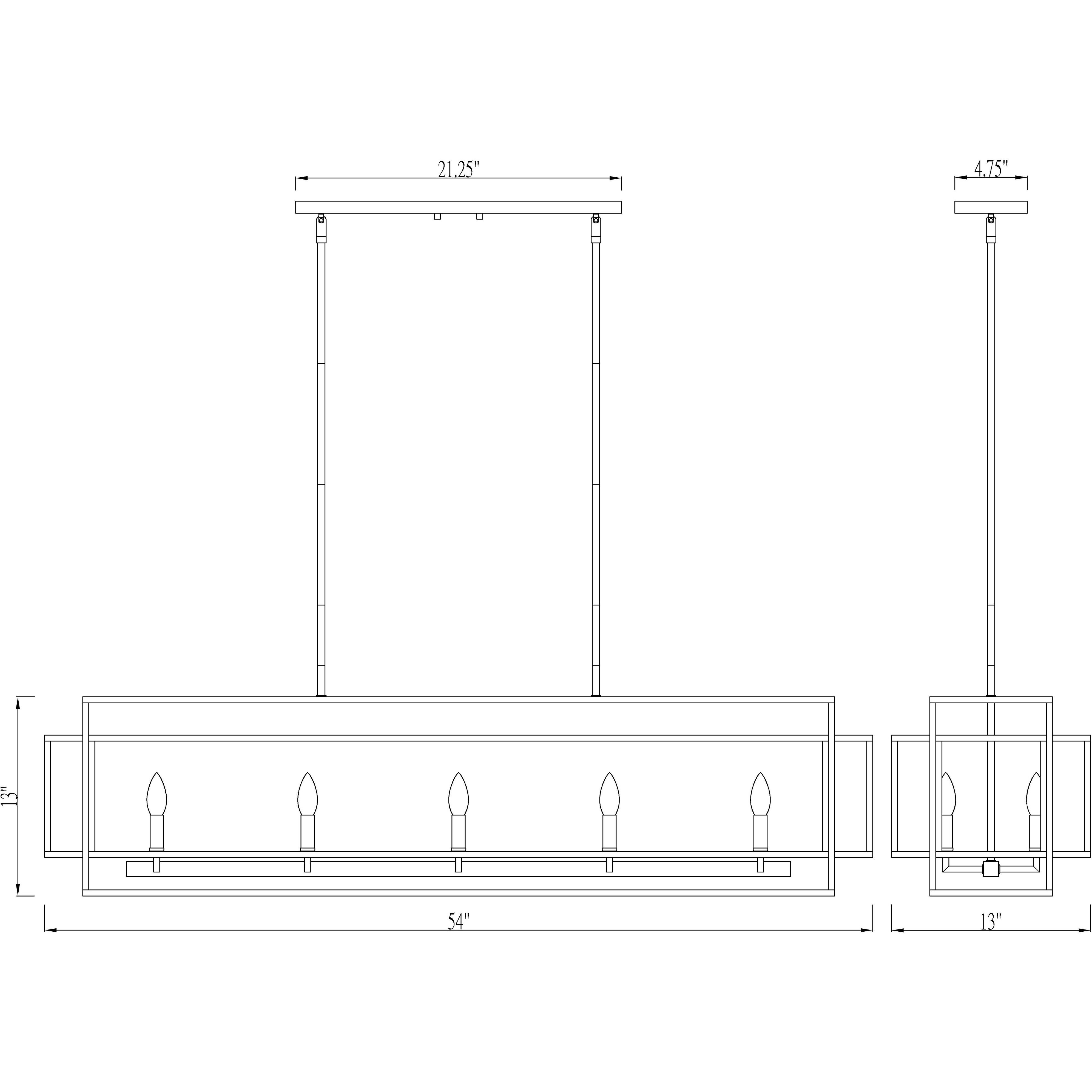 Titania 10 Light 54 inch Black and Brushed Nickel Linear Chandelier Ceiling Light