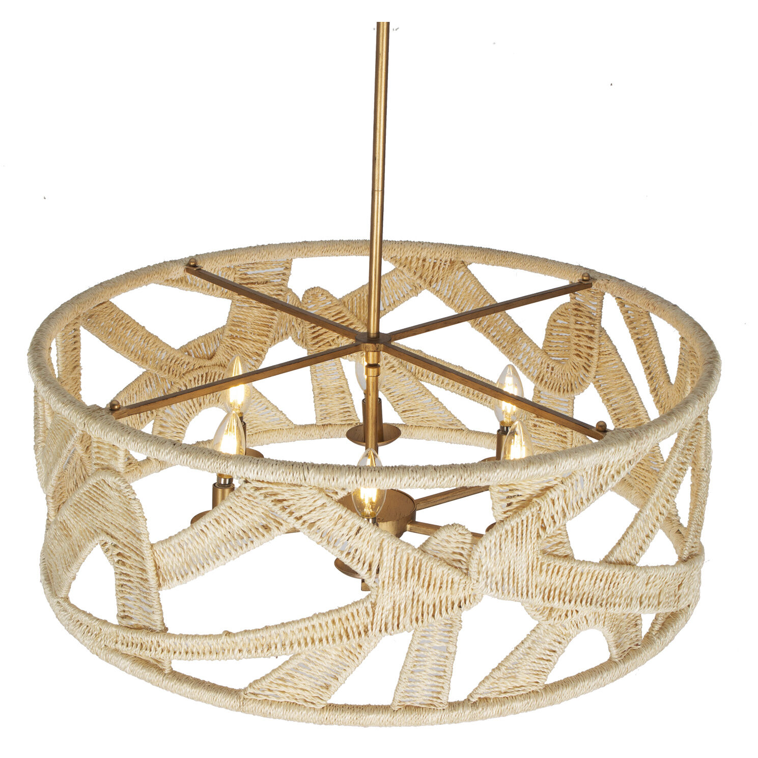 Soga 6 Light 28 inch Modern Gold and White Pendant Ceiling Light