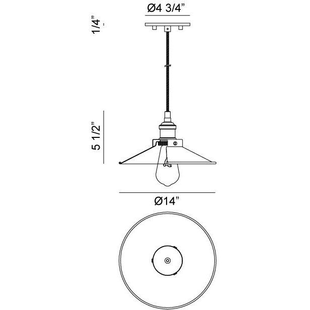 Bulstrode's Workshop 1 Light 14 inch Chrome Pendant Ceiling Light in Chrome and Chrome