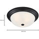 Decorative 3 Light 15 inch Oil Rubbed Bronze Flushmount Ceiling Light in Etched, Large