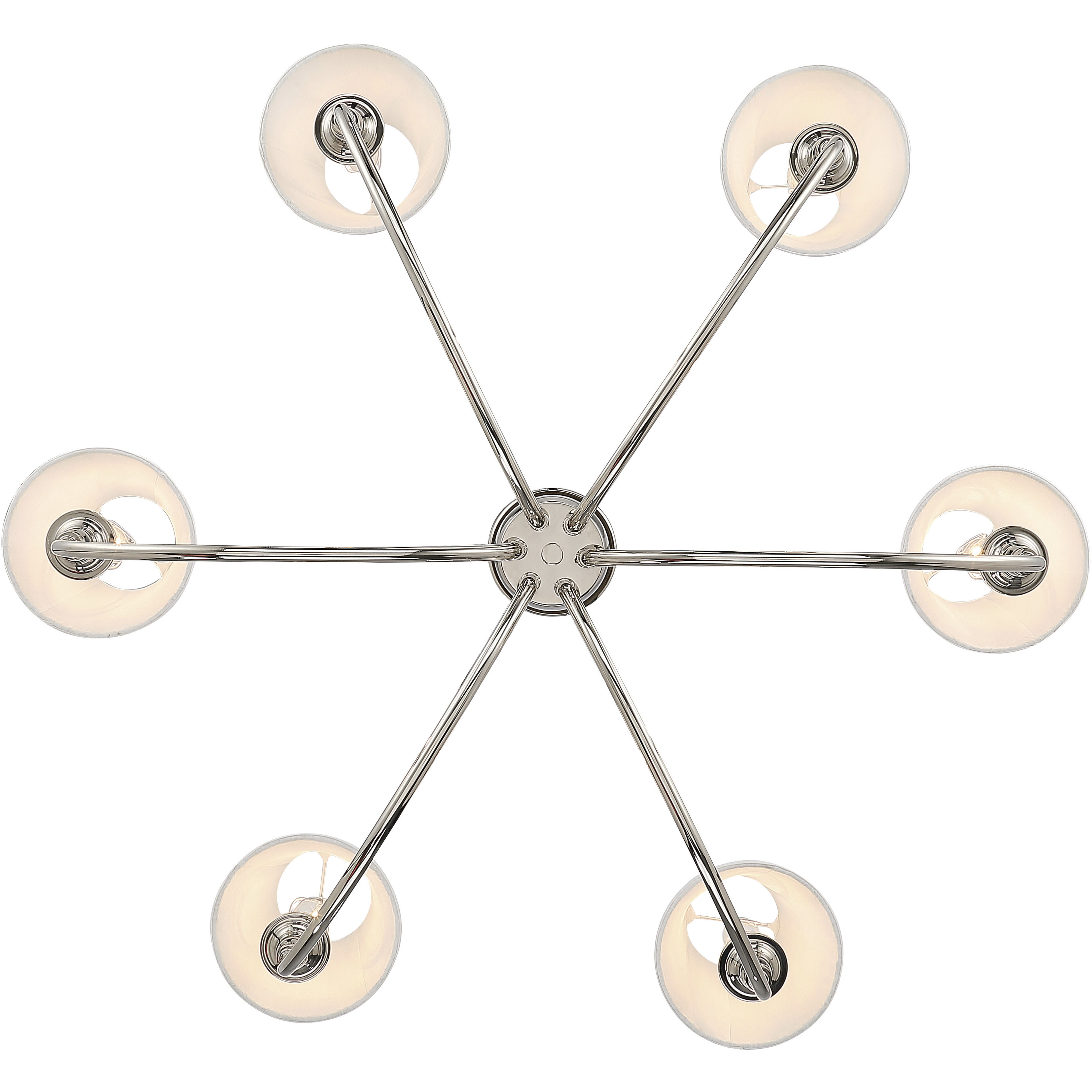 Yep Cambria 6 Light 33.25 inch Polished Nickel Chandelier Ceiling Light