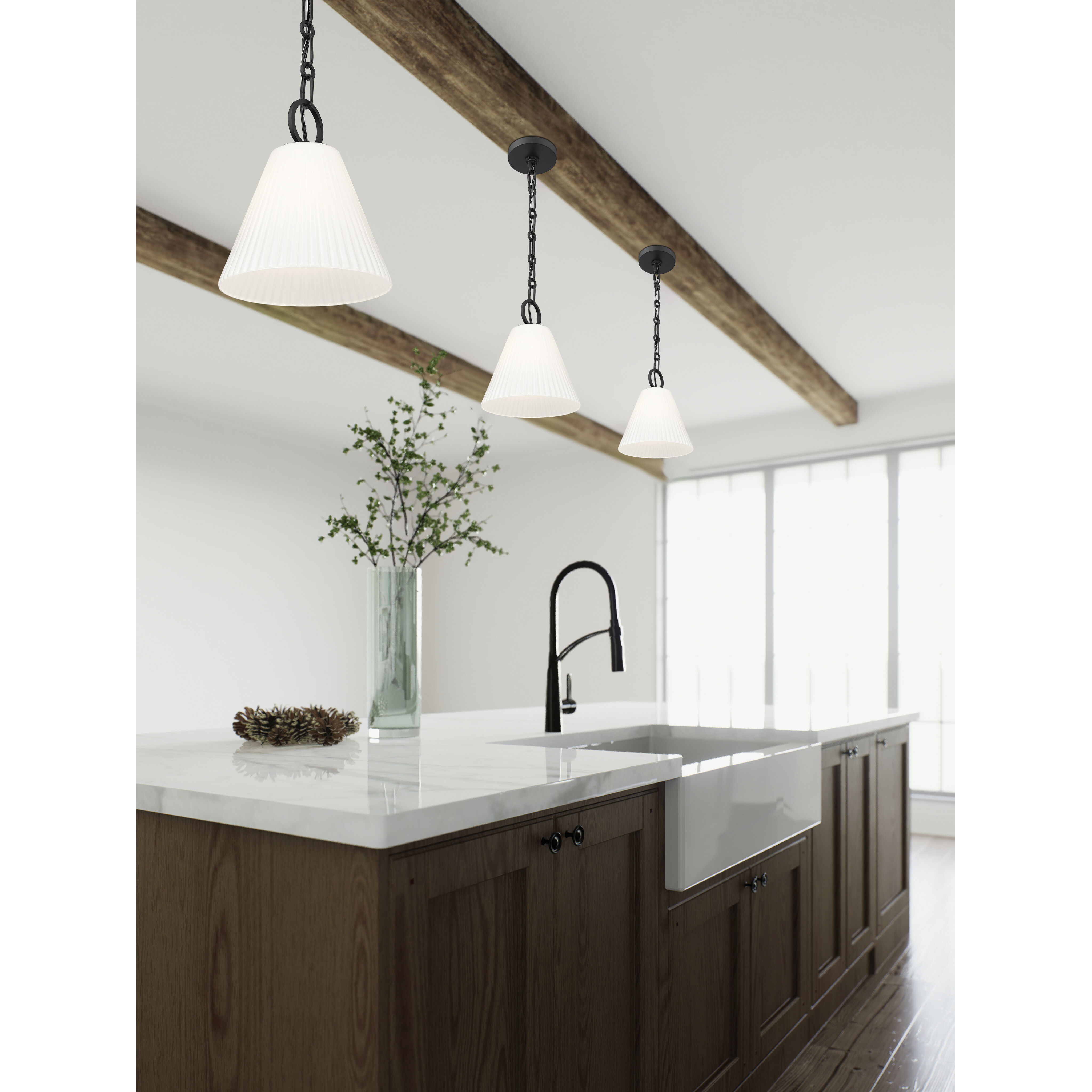 Alaric 1 Light 10 inch Matte Black Pendant Ceiling Light