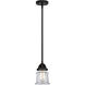 Nouveau 2 Canton 1 Light 5.25 inch Matte Black Mini Pendant Ceiling Light in Incandescent, Clear