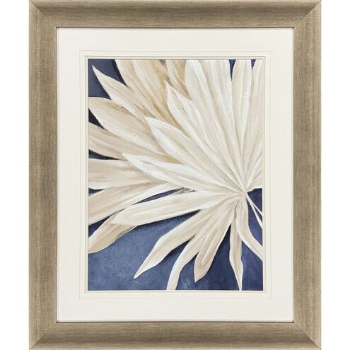 Blue Dry Palms Blue and Beige Framed Art