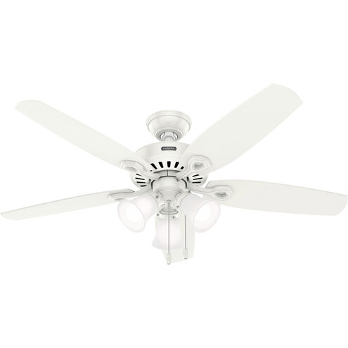 Builder 52 inch Fresh White with Fresh White/Light Oak Blades Ceiling Fan