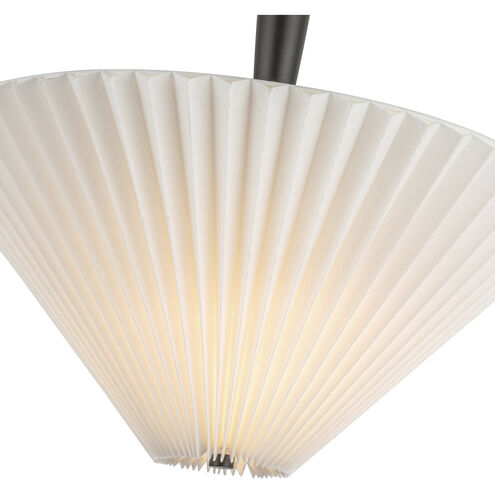 Alora Mood Bridgette 1 Light 16.38 inch Matte Black Pendant Ceiling Light in Matte Black and Folded White, Linen Shade