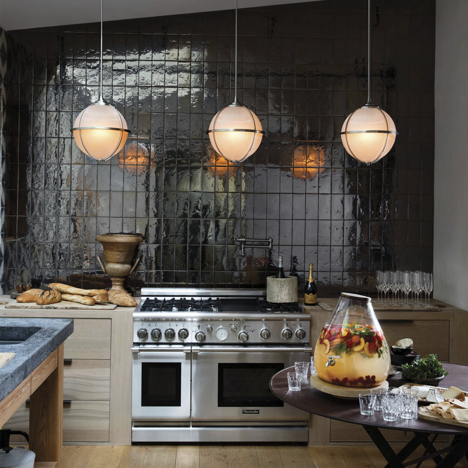 Odeon 3 Light 15 inch Brushed Nickel Indoor Pendant Ceiling Light