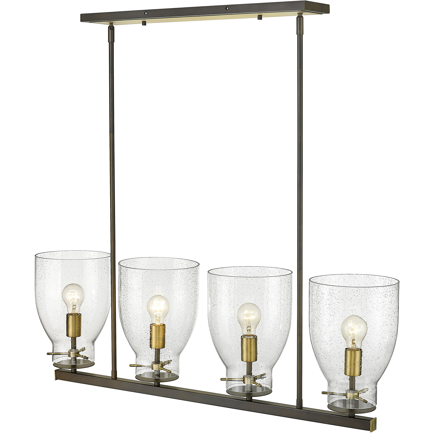 Shelby 4 Light 40 inch Oil Rubbed Bronze and Antique Brass Chandelier Ceiling Light