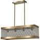 Line in the Sand 4 Light 28 inch Satin Brass with Antique Silver Chandelier Ceiling Light