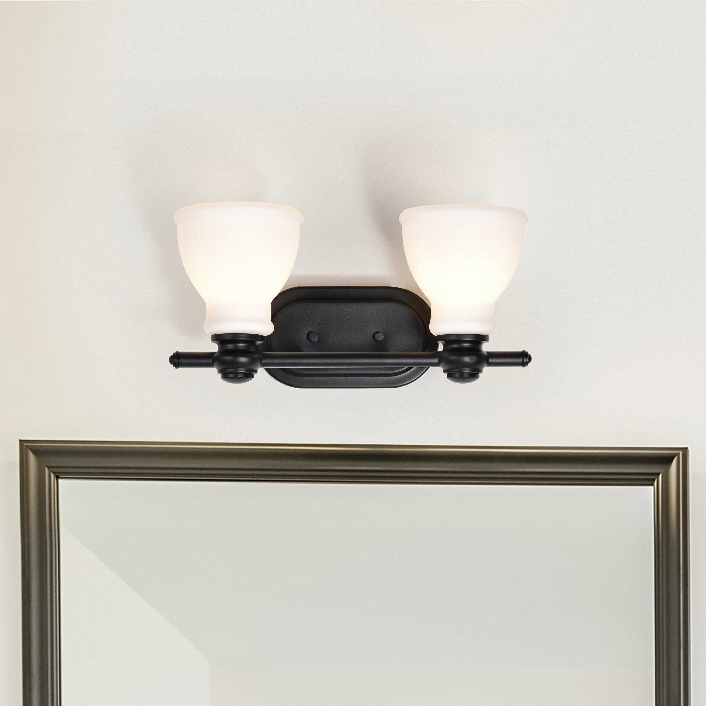 Russel 2 Light 14.75 inch Matte Black Vanity Light Wall Light