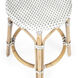 Tobias Rattan Round 24" Counter Stool in White and Gray Dot