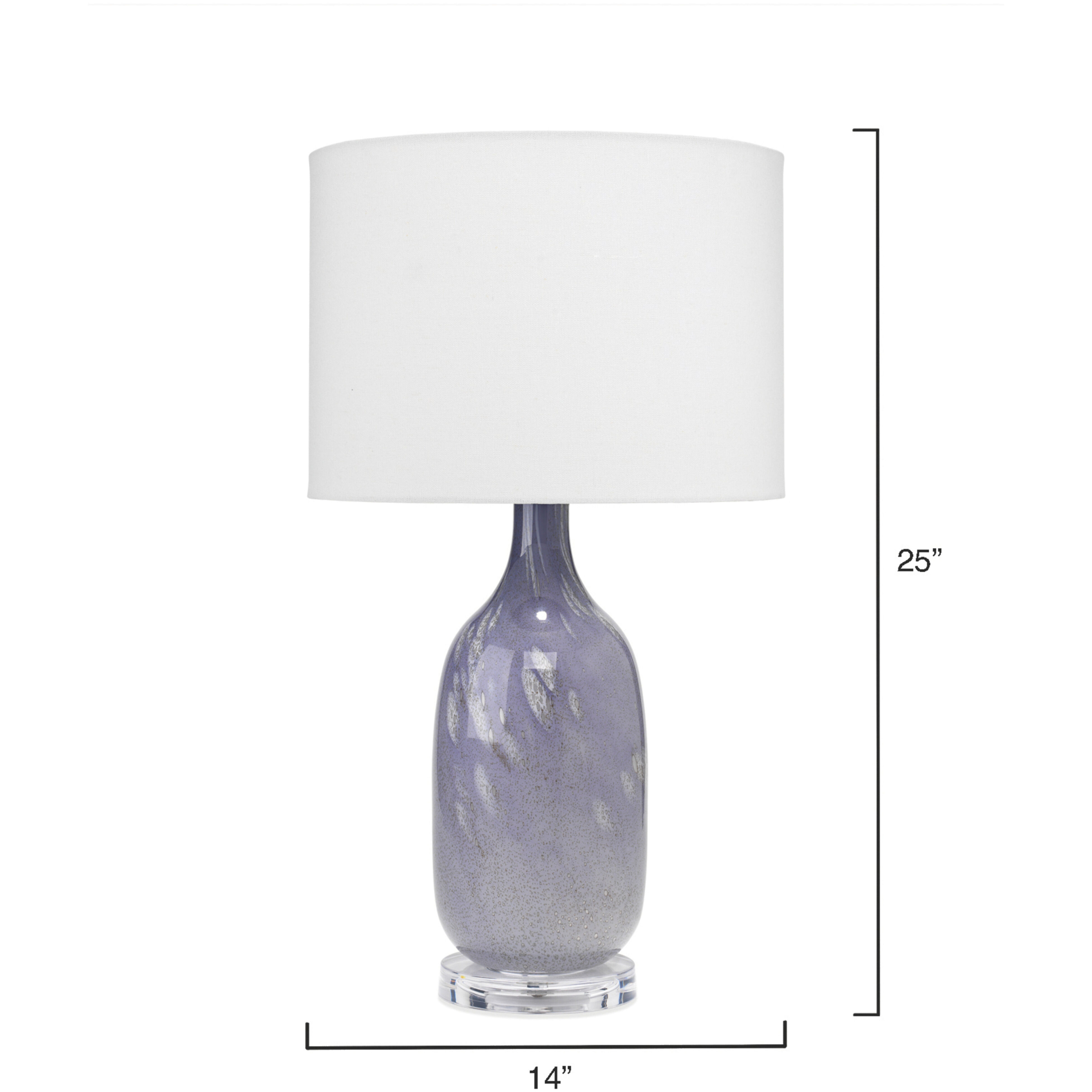 Maya 25 inch 150 watt Lavender Blown Glass Table Lamp Portable Light