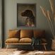 Animals Collection Block Profile In Dark Wood Framed Art