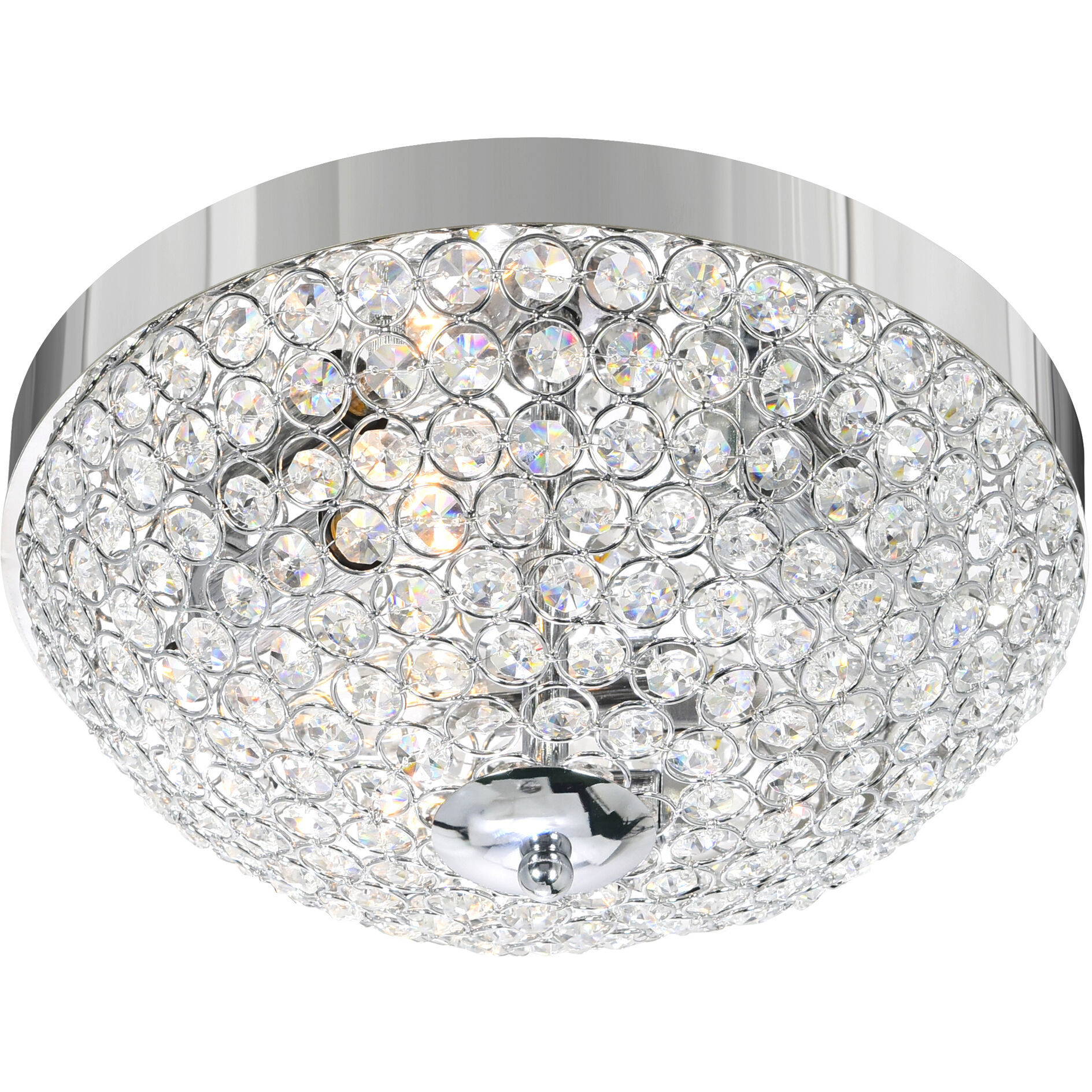 Globe 3 Light 12 inch Chrome Bowl Flush Mount Ceiling Light