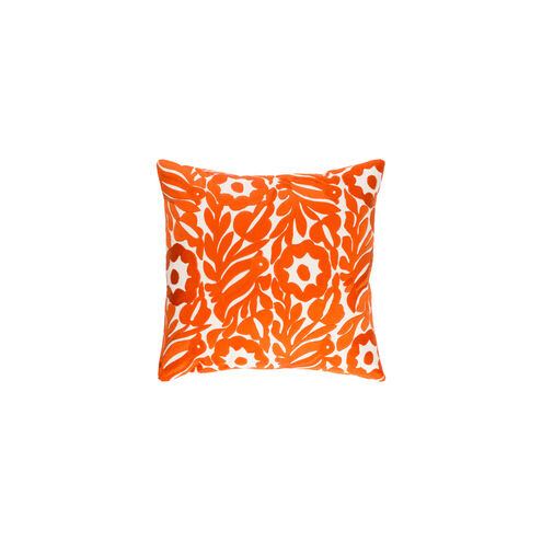 Pallavi 20 X 20 inch Cream and Burnt Orange Throw Pillow