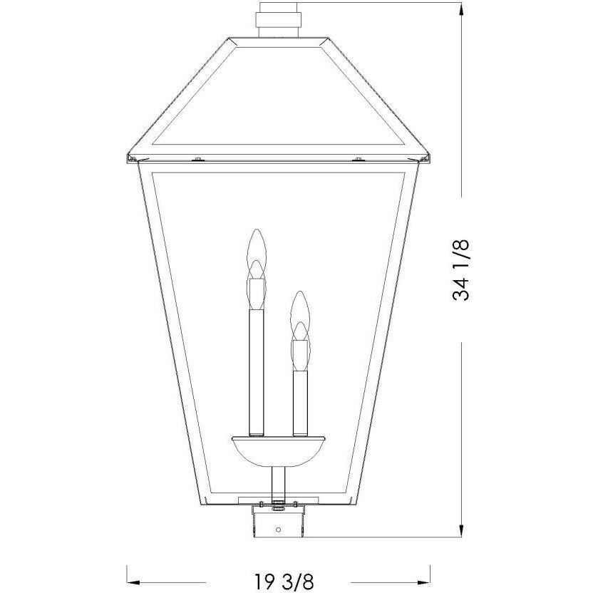 Talbot 4 Light 33.75 inch Oil Rubbed Bronze Outdoor Post Mount Fixture