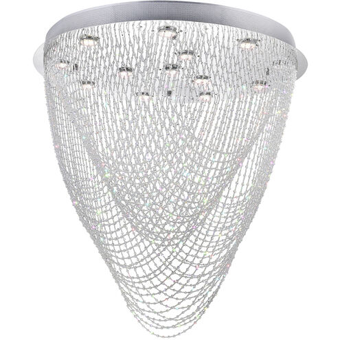 Wave 13 Light 32 inch Chrome Flush Mount Ceiling Light