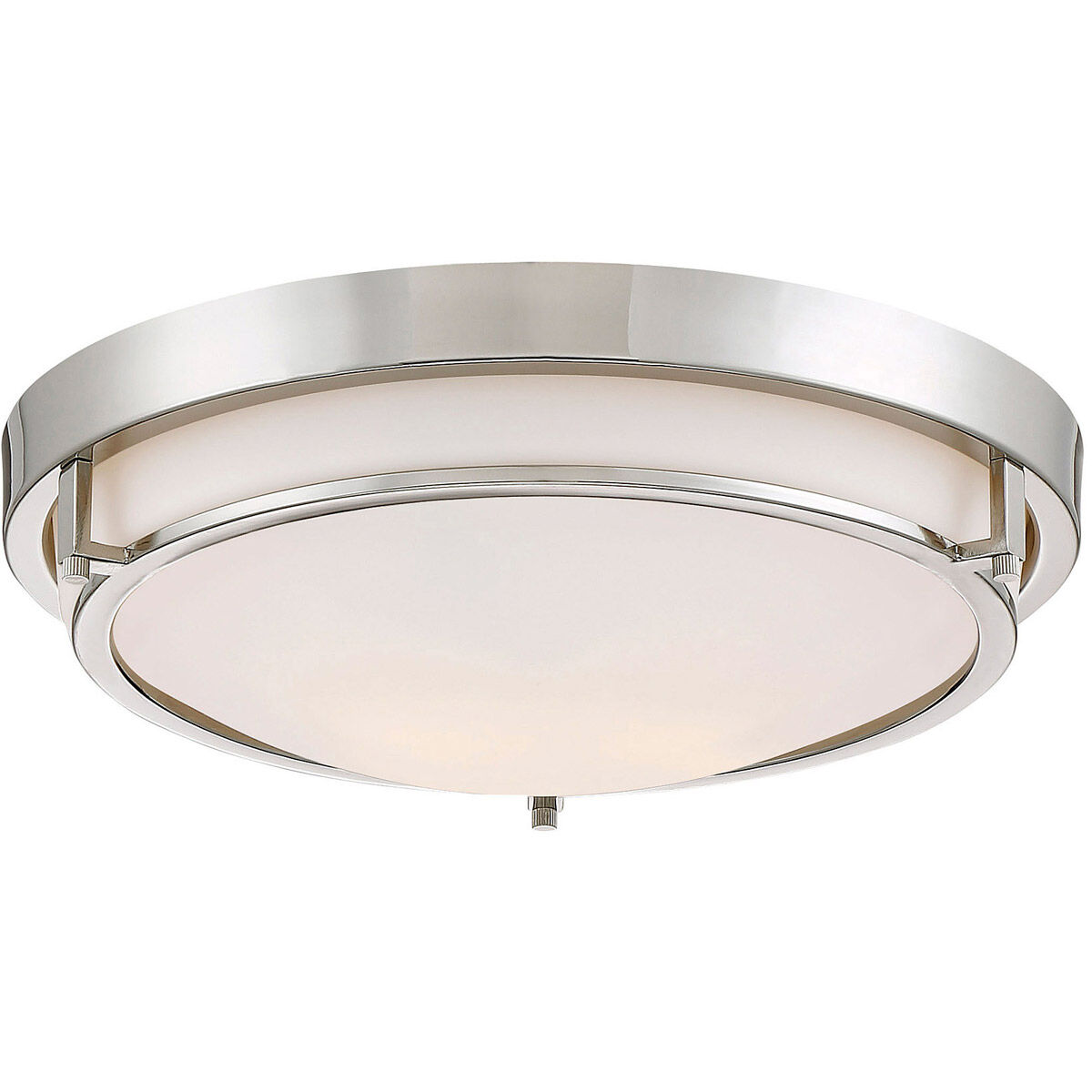 Modern 2 Light 13 inch Polished Nickel Flush Mount Ceiling Light