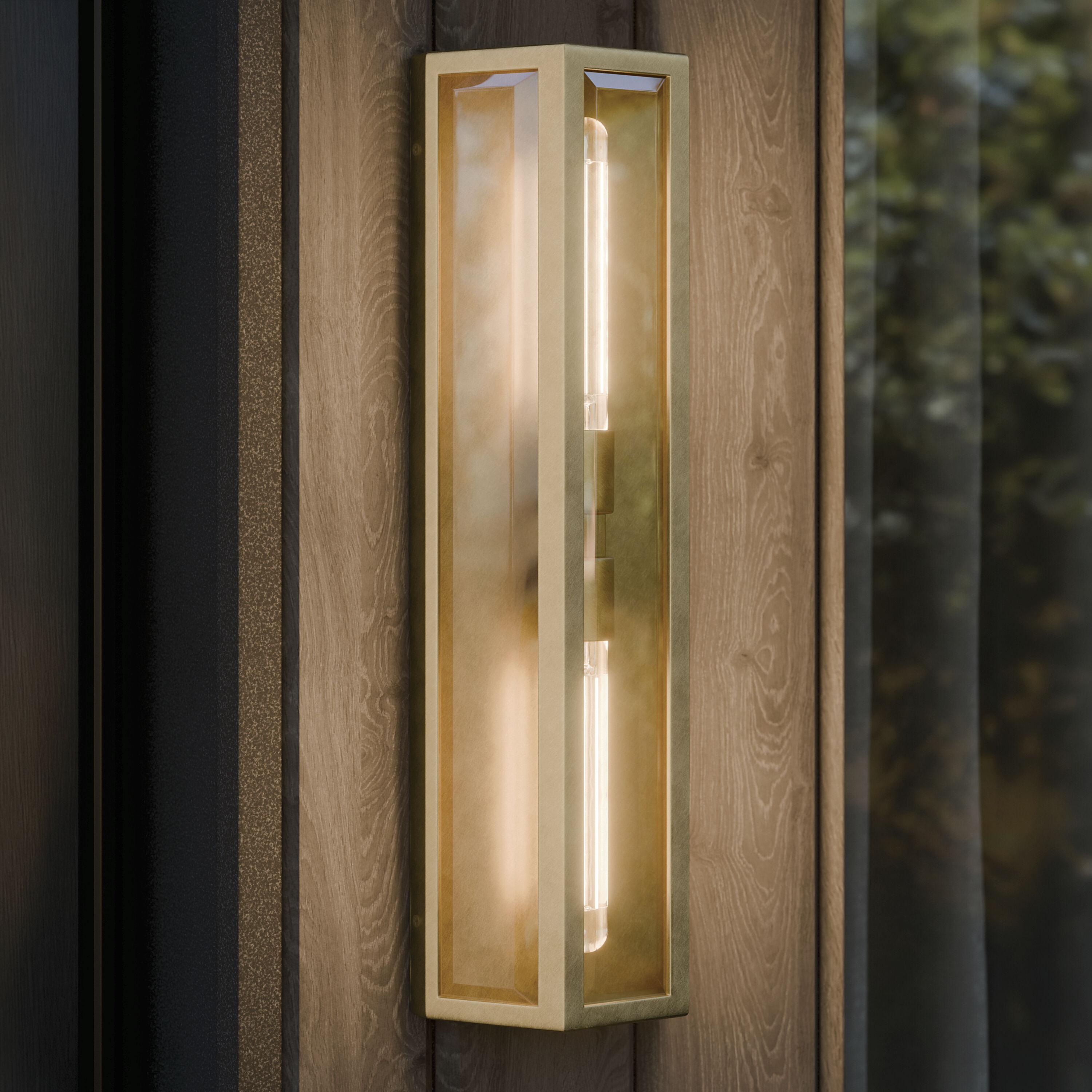 Berens 2 Light 24 inch Natural Brass Outdoor Wall Light